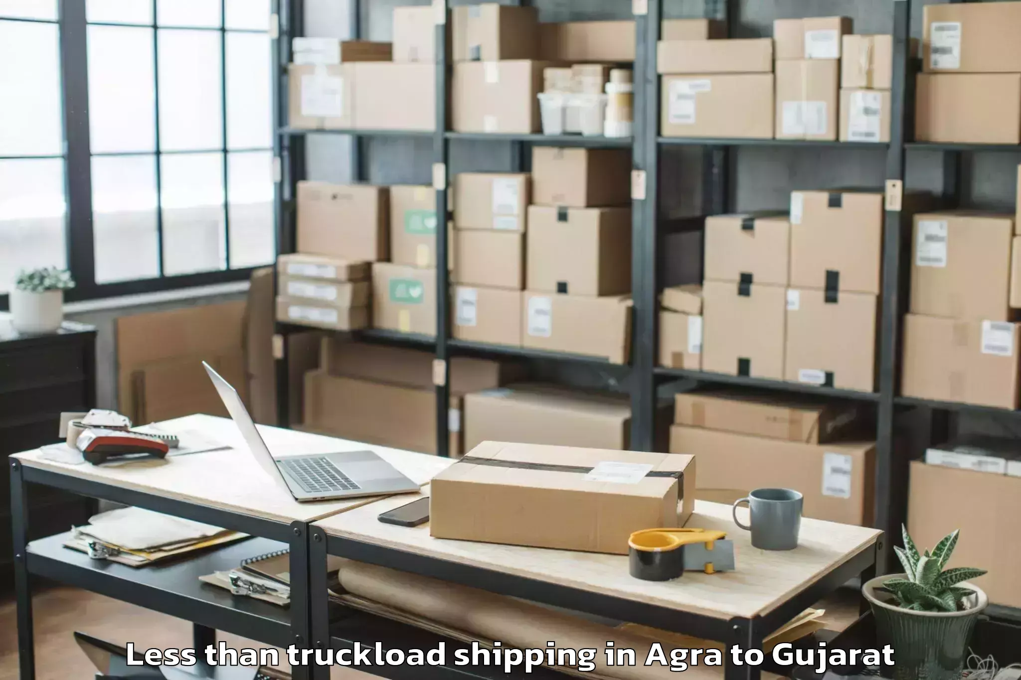 Reliable Agra to Unjha Less Than Truckload Shipping